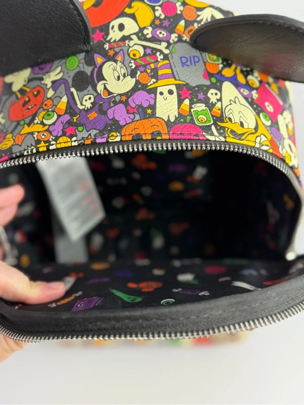 Disney Parks 2022 Loungefly Halloween Mickey & Friends AOP Mini Backpack NWOT